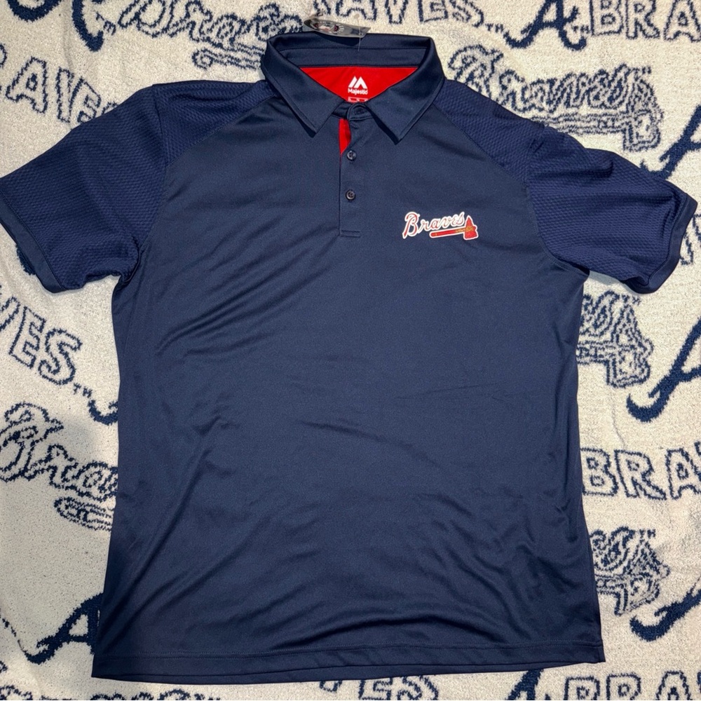 Majestic Blue and Red Polo Shirt